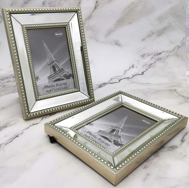 Meetart 4x6 2 Pack Mirror Photo Frames Sets for Wall Pictures Decor or Table Stand - Image 4
